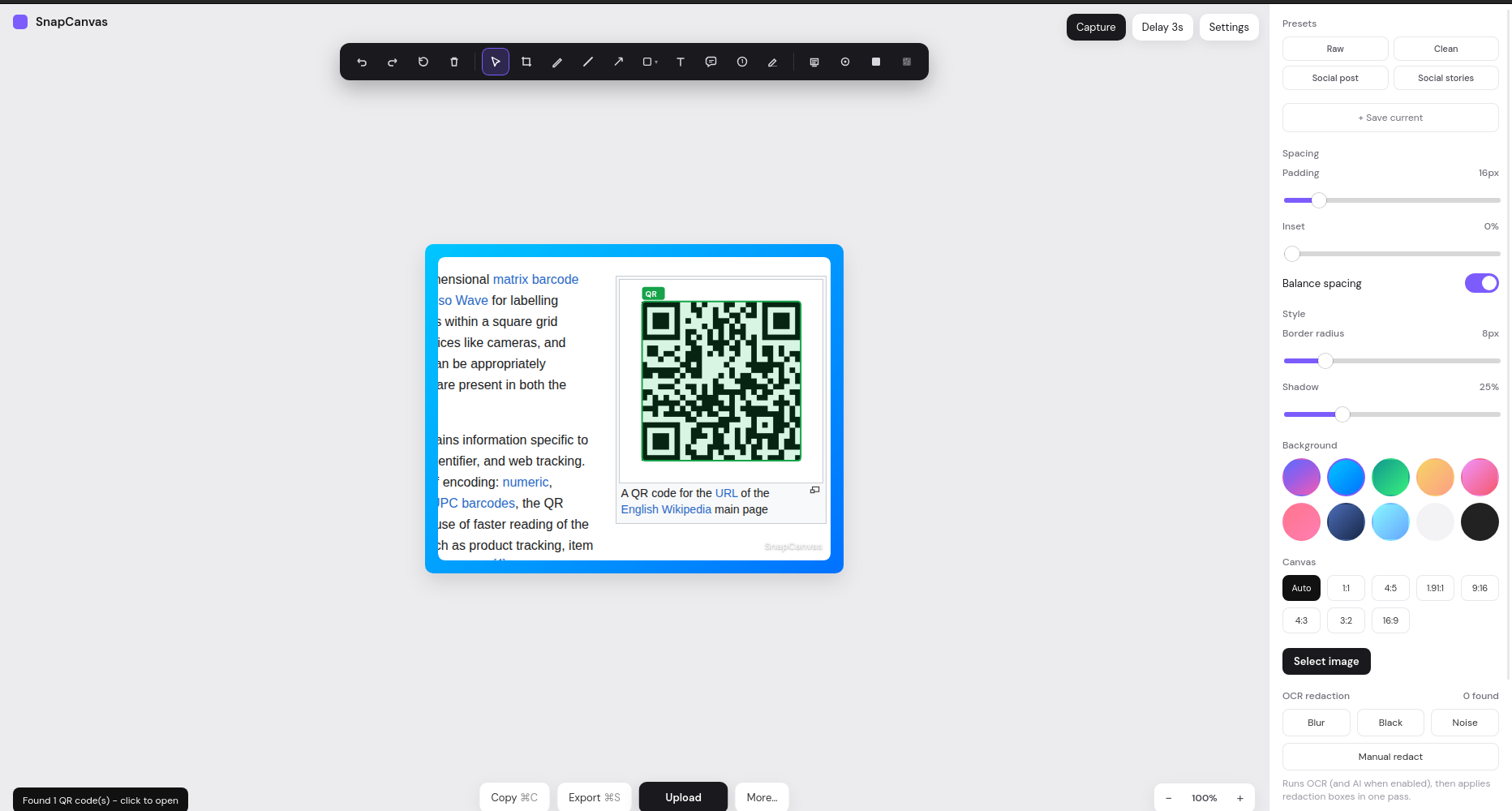 QR code detected on a screenshot - click to open